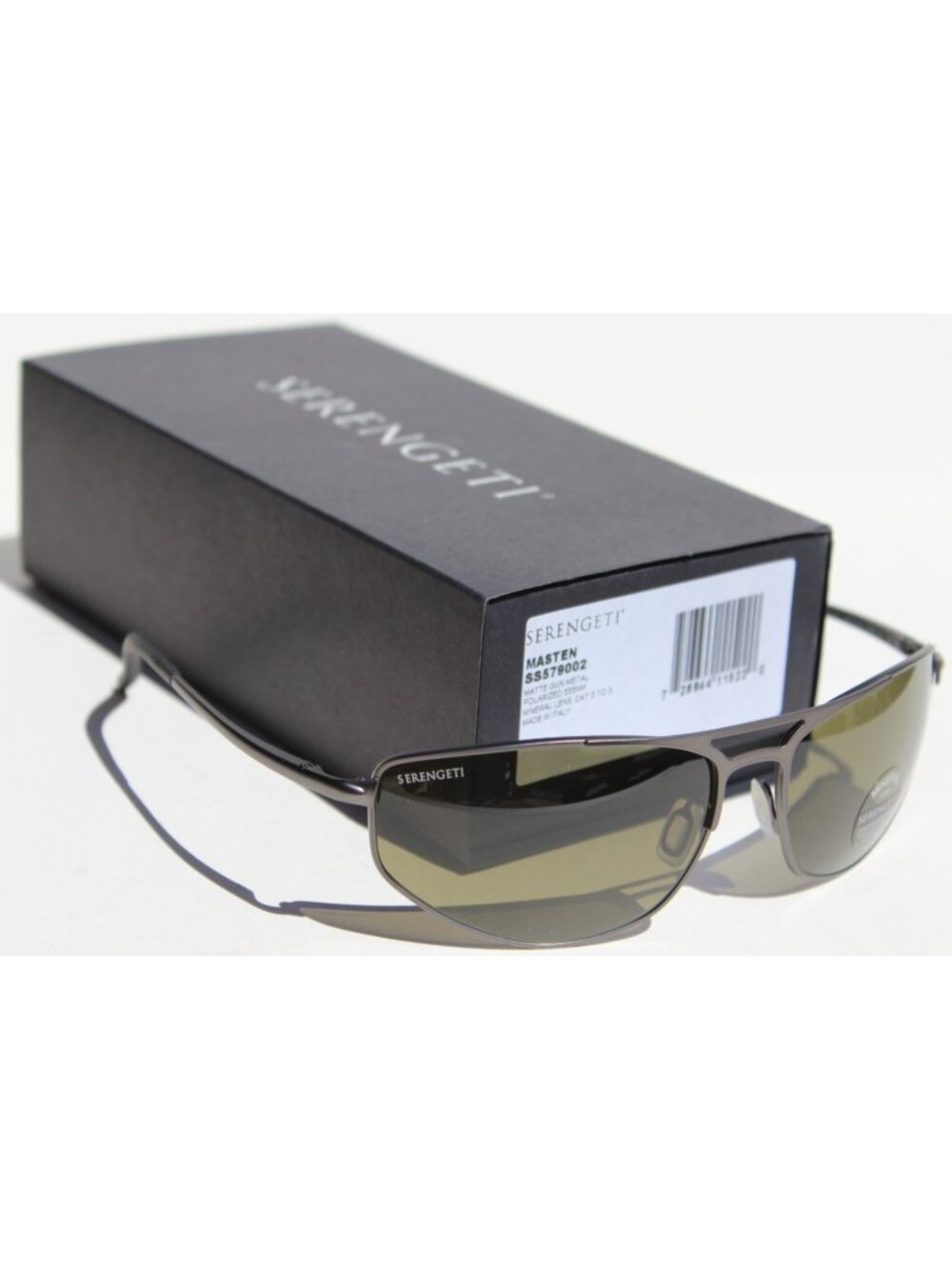 SERENGETI Masten POLARIZED Sunglasses Matte Gunmetal/555nm NEW SS579002 Italy